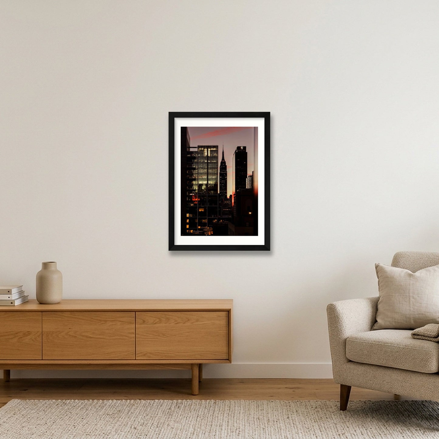 Manhattan Lowered Its Voice — A3 (30×42cm, 12×17") Black Frame