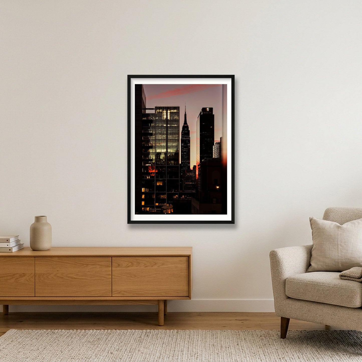 Manhattan Lowered Its Voice — A1 (59×84cm, 23×33") Black Frame