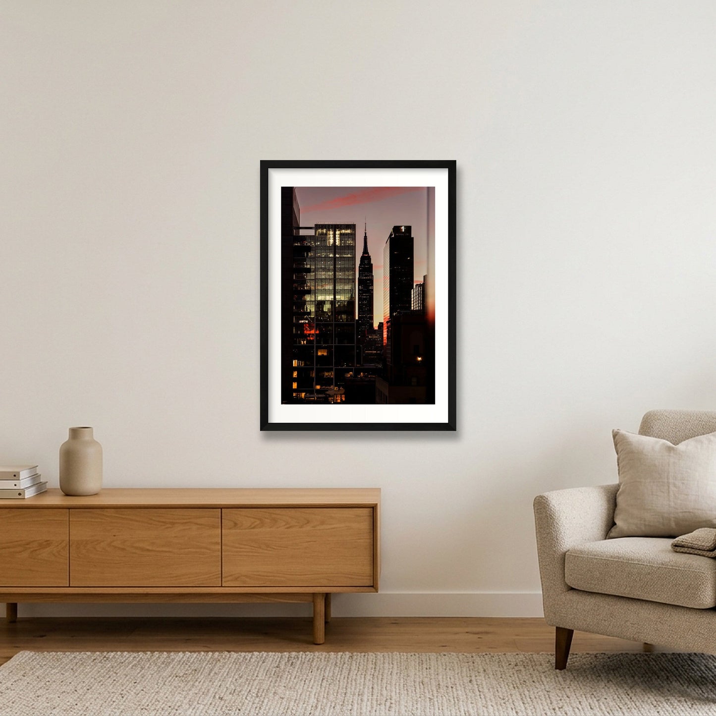 Manhattan Lowered Its Voice — A2 (42×59cm, 17×23") Black Frame